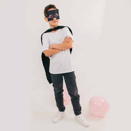 Carnival set "Cube-Mir" raincoat and mask, black-5