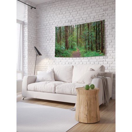 Decorative panel with photo printing "Way in the Forest", horizontal, size 100x150 cm