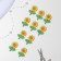 Knitted elements "flowers", 2.5 × 3.5 cm, 10 pcs, yellow/green color