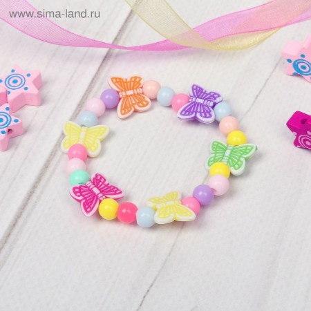 Bracelet Children's "Choselka" butterflies fluttering, color mix-1