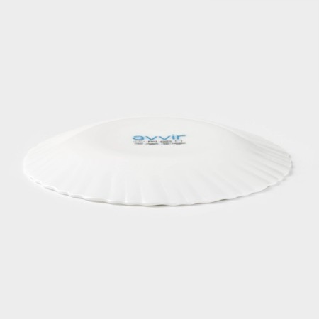 Dessert plate Avvir "Yukka", D = 17.5 cm, glass ceramic, white color-2