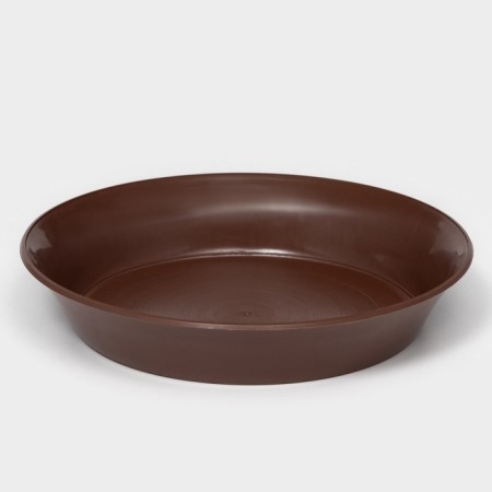 Flower pot with a pallet, 800 ml, brown color, chick shade-3