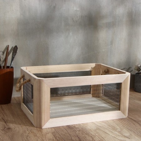 Italy, 36 × 26 × 16 cm storage basket for storing products, light wood color-1