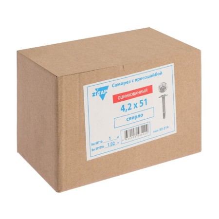 Self -tapping screws "Tundra", with a press -shaped, drilling, 4.2x51 mm, galvanized, 1 kg-1