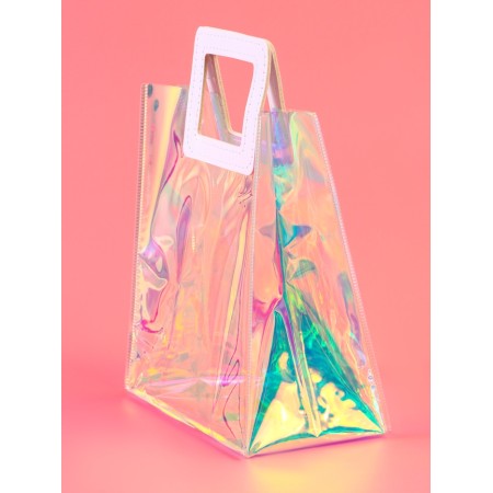 PVC gift package, iridist, white 20 x 18 x 10 cm-4