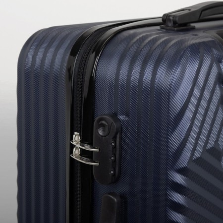 Middle suitcase 24 ”,“ Cartes factory ”, lightning department, code castle, 4 wheels, dark blue color-6
