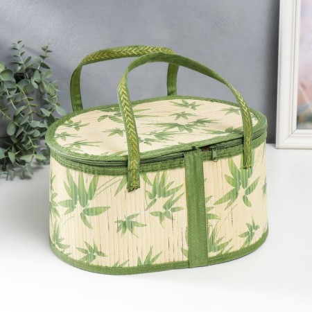 Bamboo Bamboo "Leaves" with handles, lightning 16x20x30 cm-1