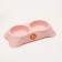 Double plastic bowl 2 x 250 ml, 28 x 16 x 5 cm, pink