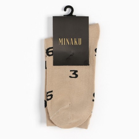 Women's socks minku "numbers" Beige color, rr 36-37 (23 cm)-3