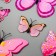 Magnet Plastic "Light pink butterflies" set 12 pcs