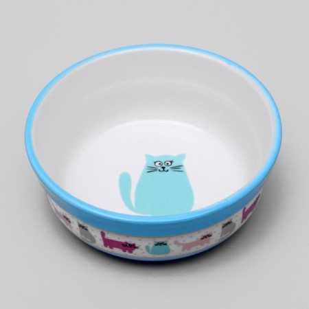 Ceramic "cat Life" bowl 300 ml 12.7 x 5 cm, blue-2