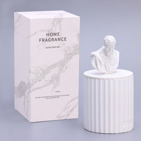 Candle in concrete Aromatic "Michelangelo", 13x7 cm, blue bells, soy wax, 160 g-7