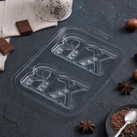 Form for chocolate and sweets Plastic "Cho -XV", 21 × 14 cm, transparent color-2