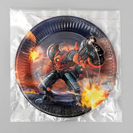 Disposable paper plate "Robot", 18 cm-3