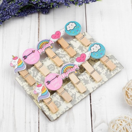 Decorative clothespins with a rope for the suspension "Inspiration" set 10 pcs.-1