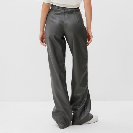 Women's trousers (eco-leather) minku: classic color gray, river 48-4