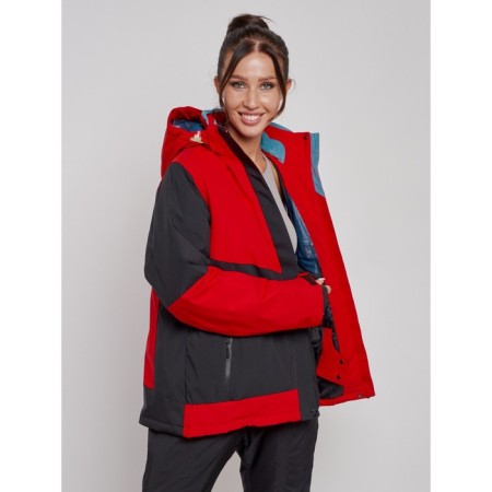 Ski jacket female winter, size 52, red color-8