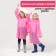 Children's raincoat with reflective elements, pink color (120-160 cm)