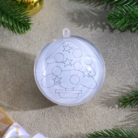 Christmas tree decoration for coloring "Christmas tree" Size: 8 cm; 2 pcs., Brush-2