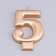 Candle for the Cake "European Giant", a number 5, 7 cm, pink gold