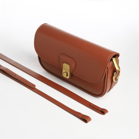 Female bag Textura, small size, brown color-9