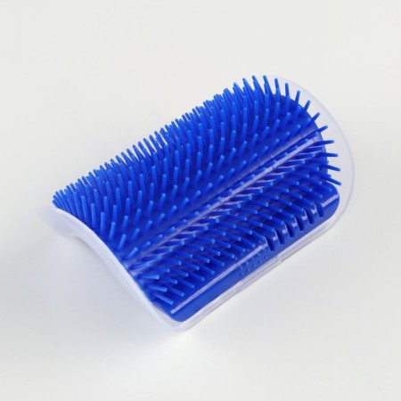 Massager - Cheskalka on an angle with cat mint for cats, size S, 13.5*9*5 cm, blue-6