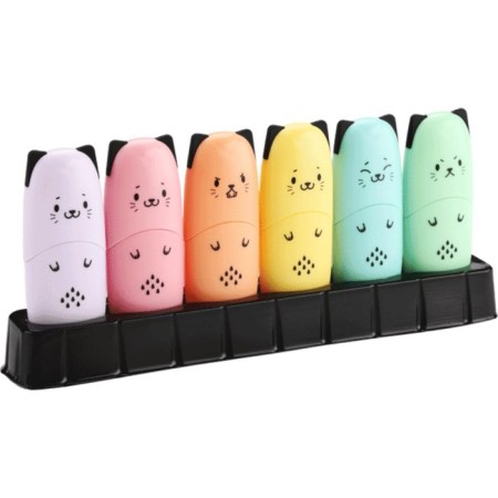 A set of markers of textbooks 6 colors, 5.0, Devente Pastel beveled