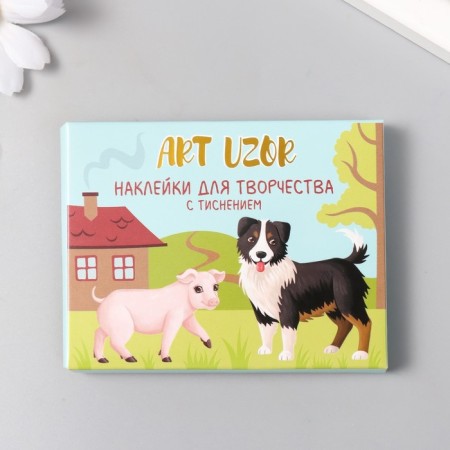 Stickers for creativity "Home -based animals" embossing gold set 48 pcs 9x7x0.8 cm-5