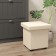 Puff with an opening top, leatherette, beige color Tex Cream