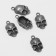 Skull suspension, black silver color
