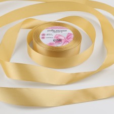 Satin tape, 25 mm × 23 ± 1 m, color golden-beige No. 186