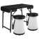 A set of furniture, folding: table, 2 light stools, black and white color