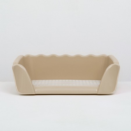 A toilet for dogs with high sides and a removable mesh 38x36x12 cm, beige-3