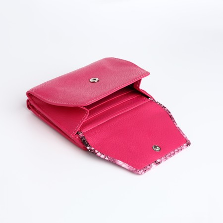 Women's wallet on magnet, pink color-2