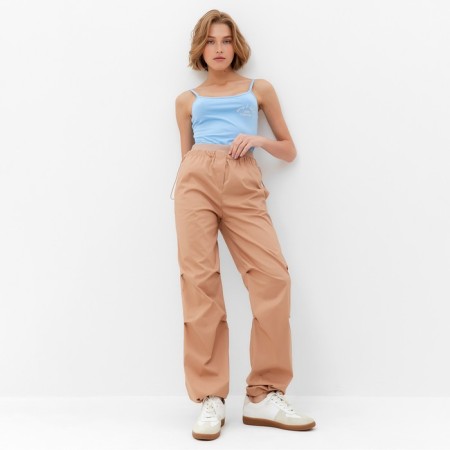 Cargo Pants Women's Minaku: Casual Collection Beige Color, Rr. 48-4