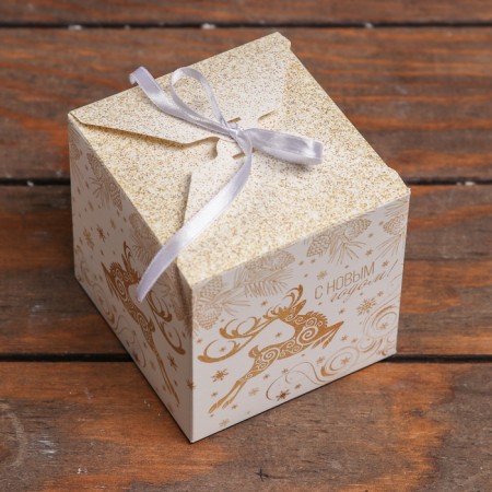 Folding box "Snow Deer" 10 x 10 x 10 cm-1