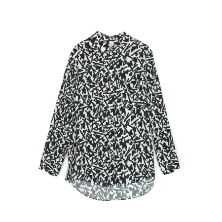 Female shirt of cotton CONTE ELEGANT, size L, color White, Black-4