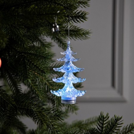 Christmas tree toy "Crystal Christmas tree" 18 cm, from batteries, glow of multi (RGB)
