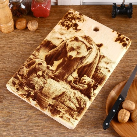 Board from the massif “Bear”, large, rectangular, 23 × 35 cm