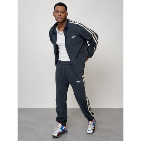 Male tracksuit, size 52, dark gray color-12