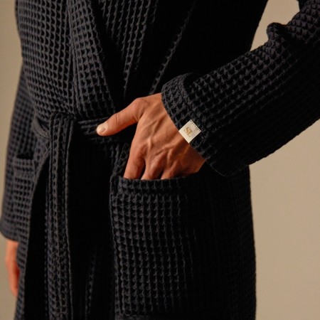 Wafel dressing gown men SL Home: BOHO "Dark Mare", size XL, 100% cotton, 280 g/m2-7