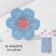 Knitted elements "chamomile", 3.7 × 3.7 cm, 10 pcs, blue/pink color