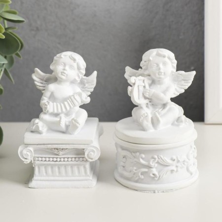 Polystone box "Snowty Angel Musician" MIX 5.5x5x8.5 cm