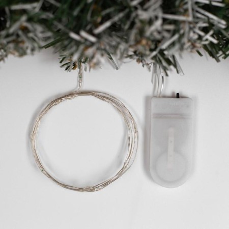 Garland "thread" 1 m dew, IP20, silver thread, 10 LED, purple glow, CR2032x2-1