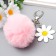 Fluffy on a ring with a carbine, metal "chamomile" white 12x3.5 cm