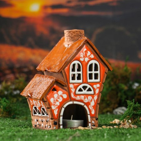 Aroma lace house "Double", 16 cm, handmade, mix,-2