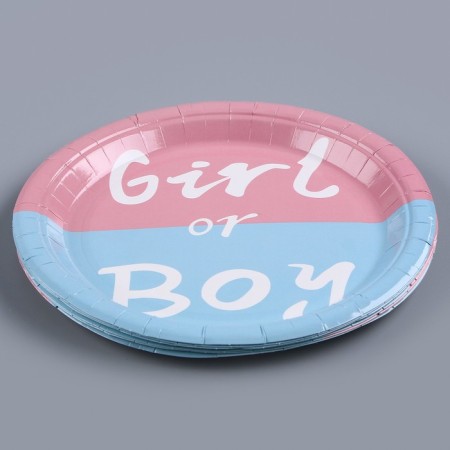 Paper plate for gender pati, set of 6 pcs.-1