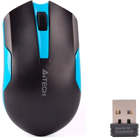 Mouse A4Tech G3-200N black/blue optical (1200DPI) wireless USB (3but)-1