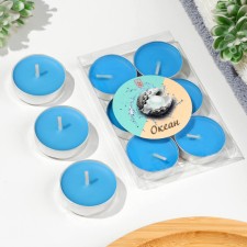 Set of candles of tea aromatic, 6 pcs, ocean