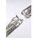 Hanging earrings with Hollywood rhinestones drops with threads, white color in silver, 15.5 cm